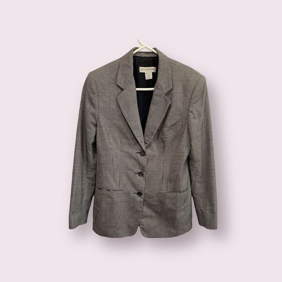 Banana Republic Jackets & Blazers - Vintage 90s Banana Republic houndstooth check 100% wool fitted long blazer SZ 6